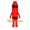 Red Crayon Mascot Costume with Custom Logo