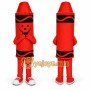 Red Crayon Mascot Costume with Custom Logo
