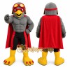 Gray Superhero Bird Mascot Costume with Custom Logo Gray Superhero Bird Mascot Costume with Custom Logo