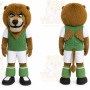 Brown Lion Mascot Costume with Custom Logo