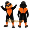 Black Bird Mascot Costume with Custom Logo