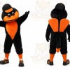 Black Bird Mascot Costume with Custom Logo