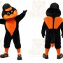 Black Bird Mascot Costume with Custom Logo