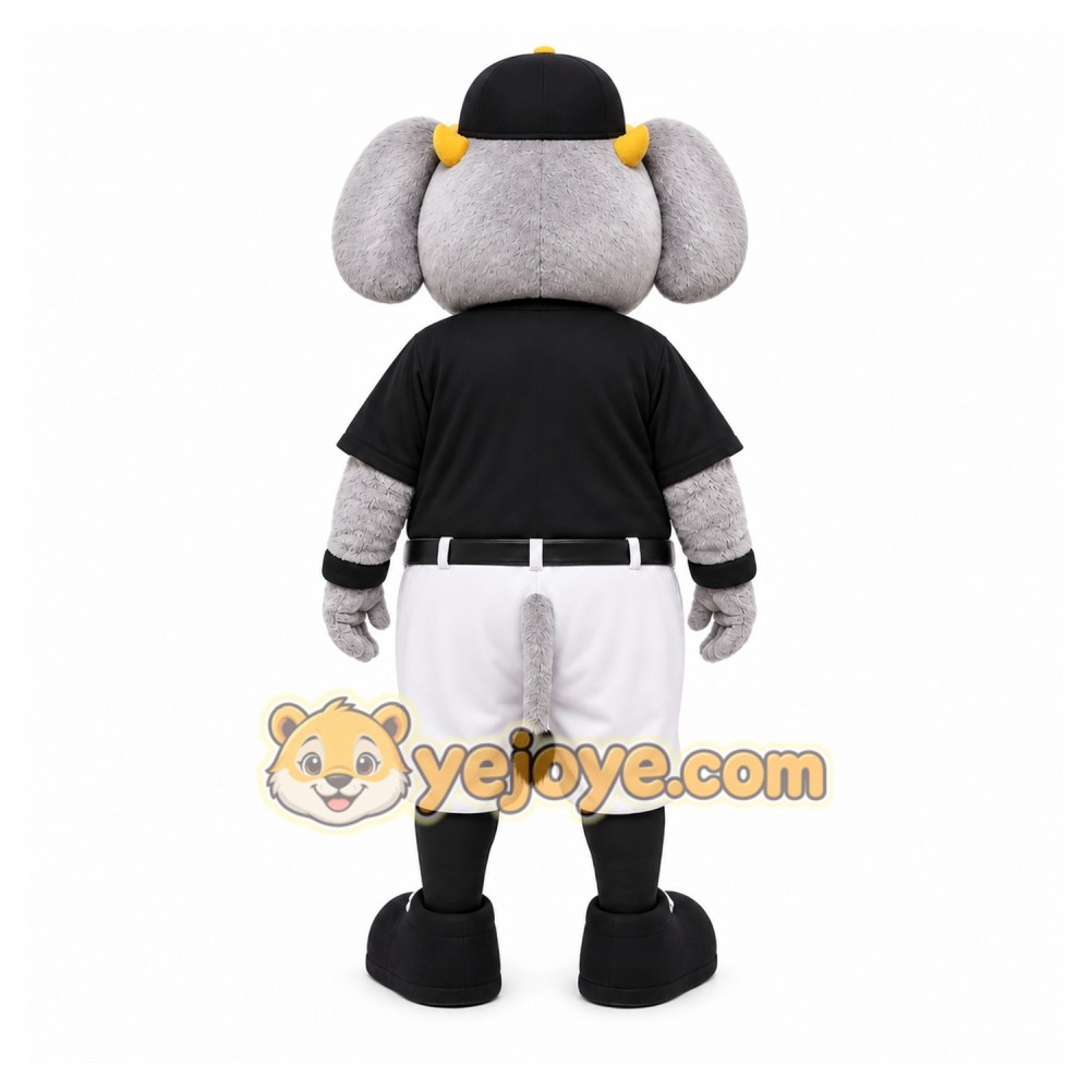 Gray Elephant Mascot Costume with Custom Logo Gray Elephant Mascot Costume with Custom Logo
