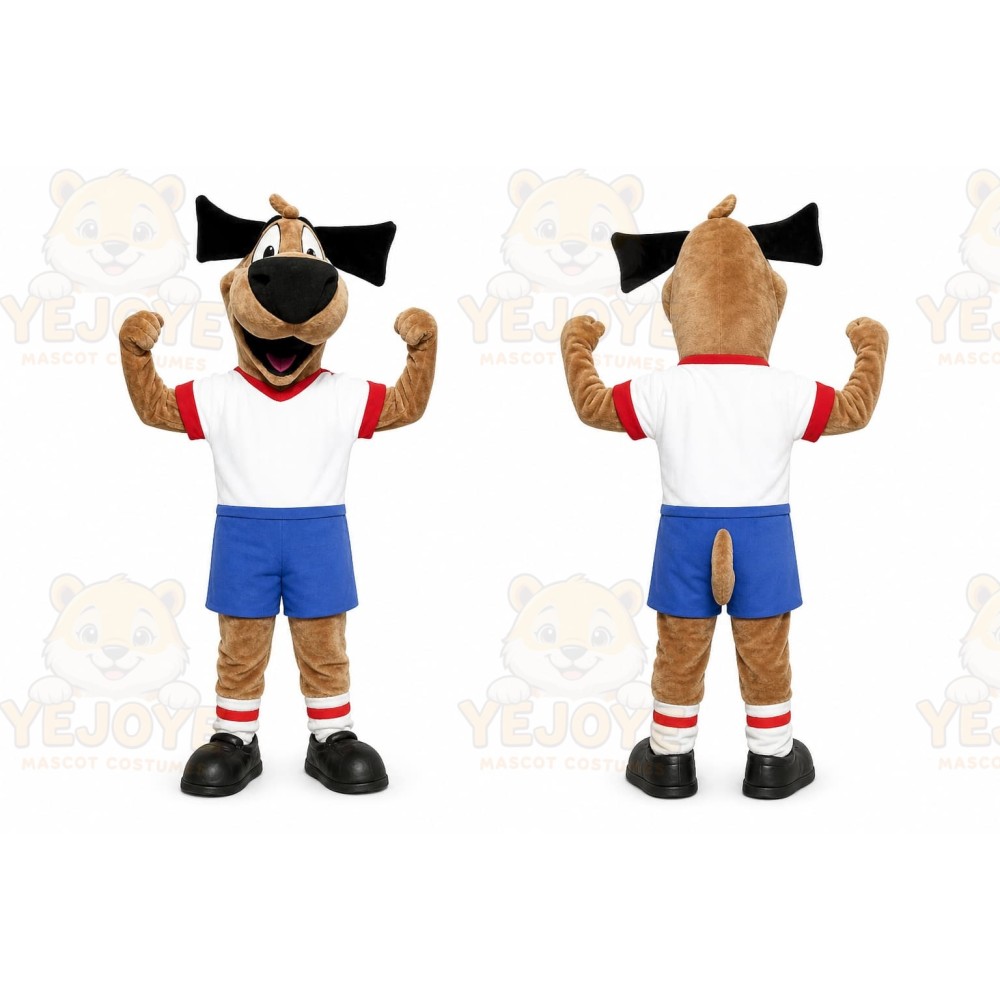 Brown Dog Mascot Costume with Custom Logo