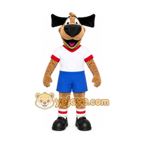 Brown Dog Mascot Costume with Custom Logo Brown Dog Mascot Costume with Custom Logo