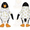 Black Penguin Mascot Costume with Custom Logo