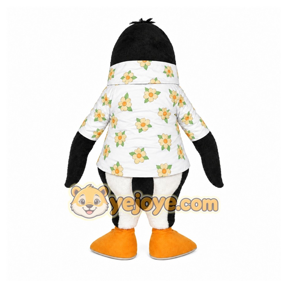 Black Penguin Mascot Costume with Custom Logo Black Penguin Mascot Costume with Custom Logo