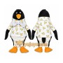 Black Penguin Mascot Costume with Custom Logo