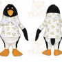 Black Penguin Mascot Costume with Custom Logo