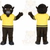 Brown Buffalo Mascot Costume with Custom Logo