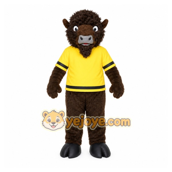 Brown Buffalo Mascot Costume with Custom Logo Brown Buffalo Mascot Costume with Custom Logo