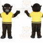 Brown Buffalo Mascot Costume with Custom Logo