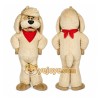 Beige Dog Mascot Costume with Custom Logo Beige Dog Mascot Costume with Custom Logo