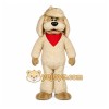 Beige Dog Mascot Costume with Custom Logo Beige Dog Mascot Costume with Custom Logo