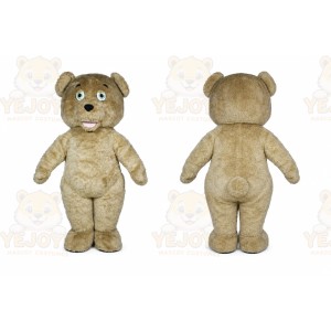 Brown Bear Mascot Costume with Custom Logo