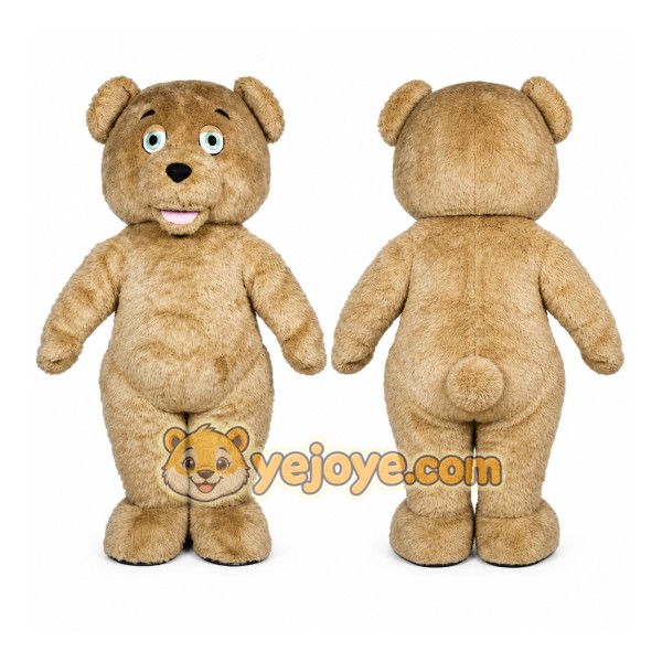 Brown Bear Mascot Costume with Custom Logo