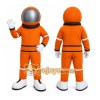 Orange Astronaut Mascot Costume with Custom Logo
