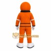 Orange Astronaut Mascot Costume with Custom Logo