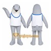 Gray Dolphin Mascot Costume with Custom Logo Gray Dolphin Mascot Costume with Custom Logo