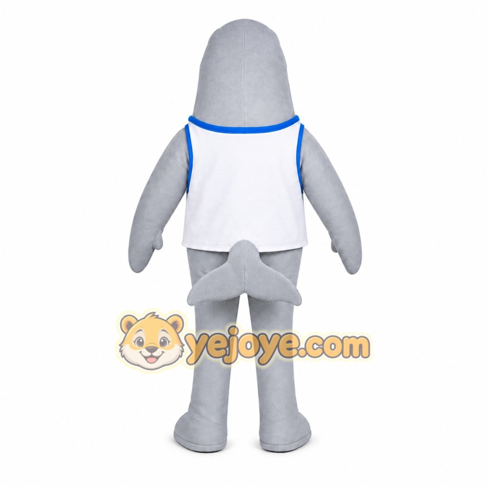 Gray Dolphin Mascot Costume with Custom Logo Gray Dolphin Mascot Costume with Custom Logo