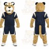 Tan Cougar Mascot Costume with Custom Logo