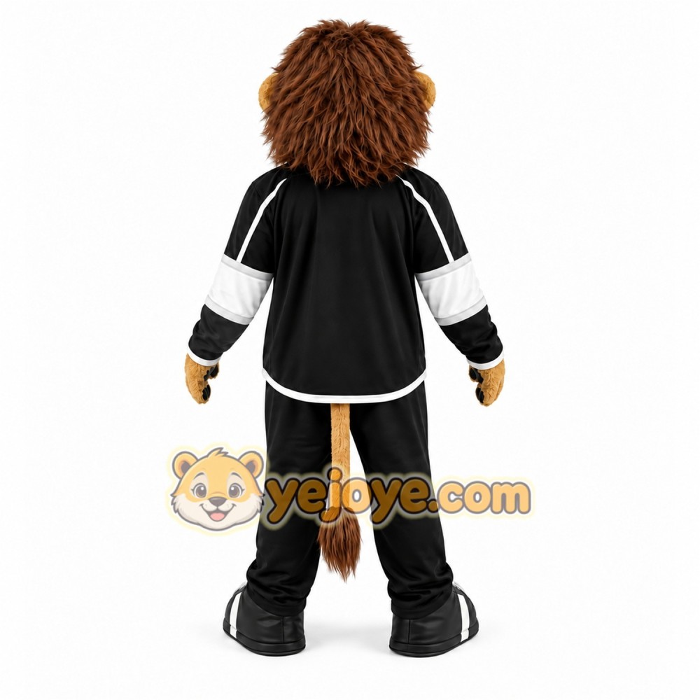 Black Lion Mascot Costume with Custom Logo Black Lion Mascot Costume with Custom Logo