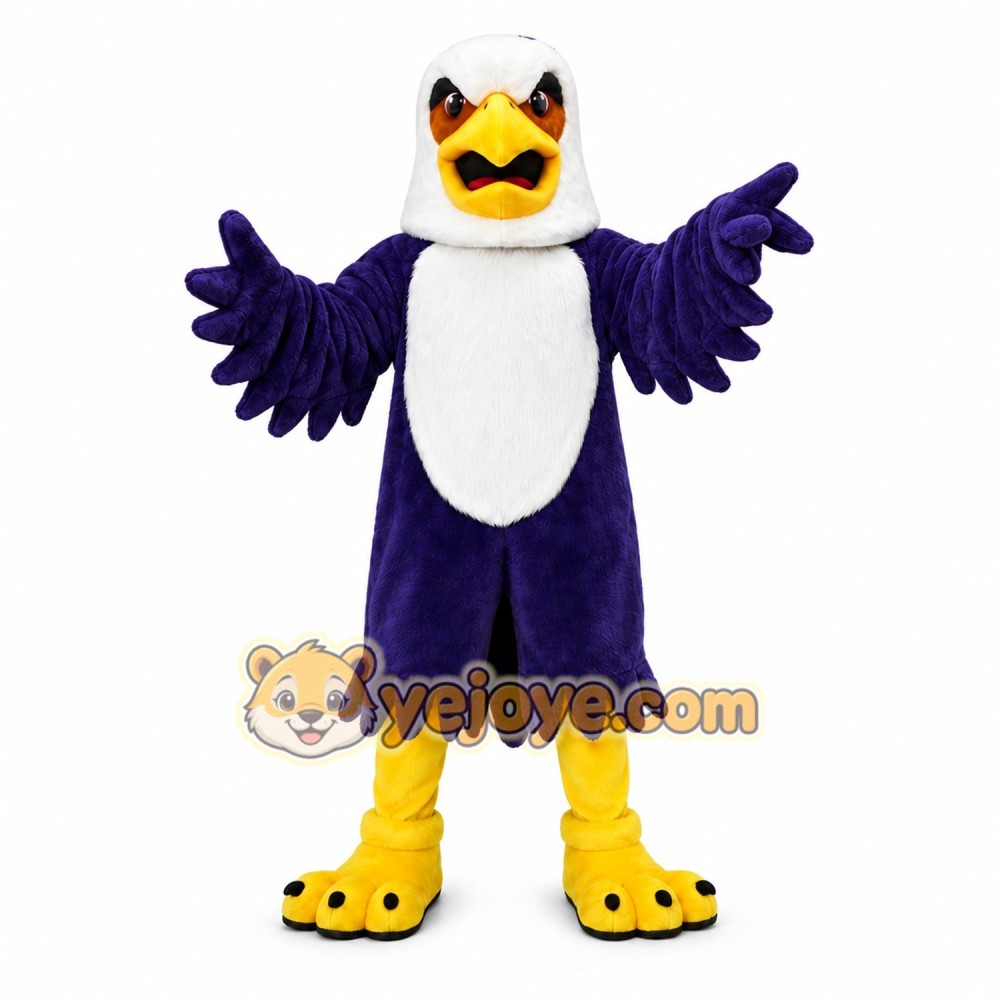 Blue Eagle Mascot Costume with Custom Logo Blue Eagle Mascot Costume with Custom Logo