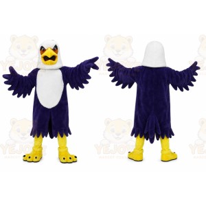 Blue Eagle Mascot Costume with Custom Logo