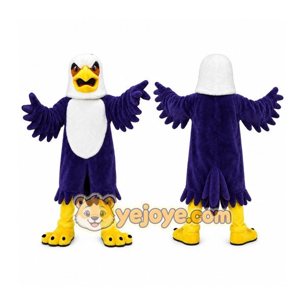 Blue Eagle Mascot Costume with Custom Logo
