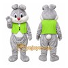 Gray Rabbit Mascot Costume with Custom Logo Gray Rabbit Mascot Costume with Custom Logo