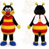 Black Bee Mascot Costume with Custom Logo