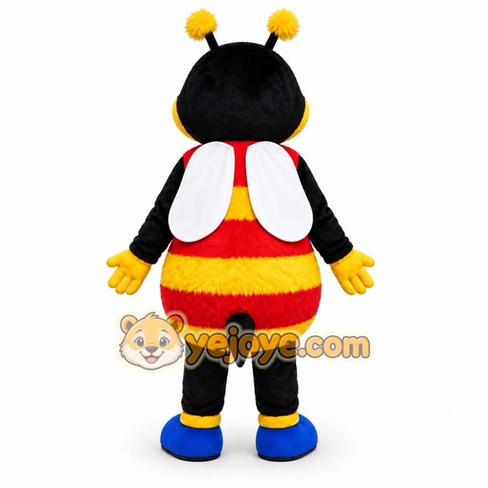 Black Bee Mascot Costume with Custom Logo Black Bee Mascot Costume with Custom Logo