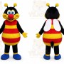Black Bee Mascot Costume with Custom Logo