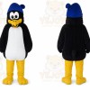 Black Penguin Mascot Costume with Custom Logo