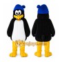 Black Penguin Mascot Costume with Custom Logo