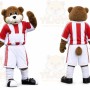 Brown Bear Mascot Costume with Custom Logo