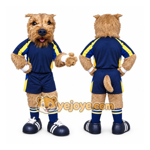 Brown Dog Mascot Costume with Custom Logo