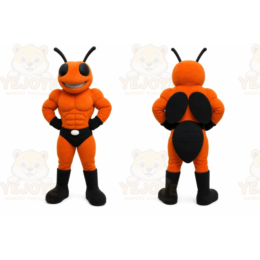 Orange Insect Mascot Costume with Custom Logo