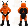 Orange Insect Mascot Costume with Custom Logo