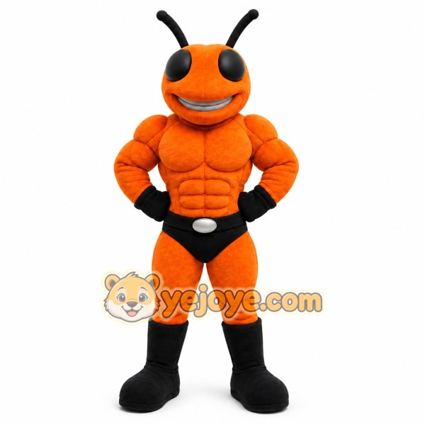 Orange Insect Mascot Costume with Custom Logo Orange Insect Mascot Costume with Custom Logo