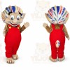 Red Creature Mascot Costume with Custom Logo