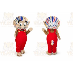 Red Creature Mascot Costume with Custom Logo