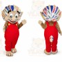 Red Creature Mascot Costume with Custom Logo