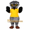 Gray Owl Mascot Costume with Custom Logo