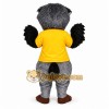 Gray Owl Mascot Costume with Custom Logo