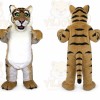 Brown Tiger Mascot Costume with Custom Logo