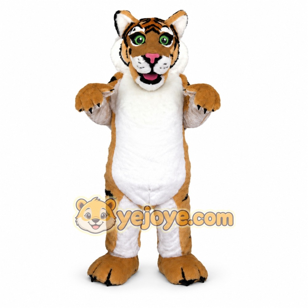 Brown Tiger Mascot Costume with Custom Logo Brown Tiger Mascot Costume with Custom Logo