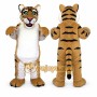 Brown Tiger Mascot Costume with Custom Logo