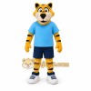 Yellow Tiger Mascot Costume with Custom Logo